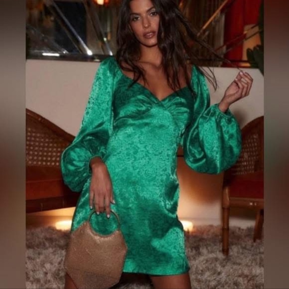 12th Tribe Vibrant Green Mini Dress